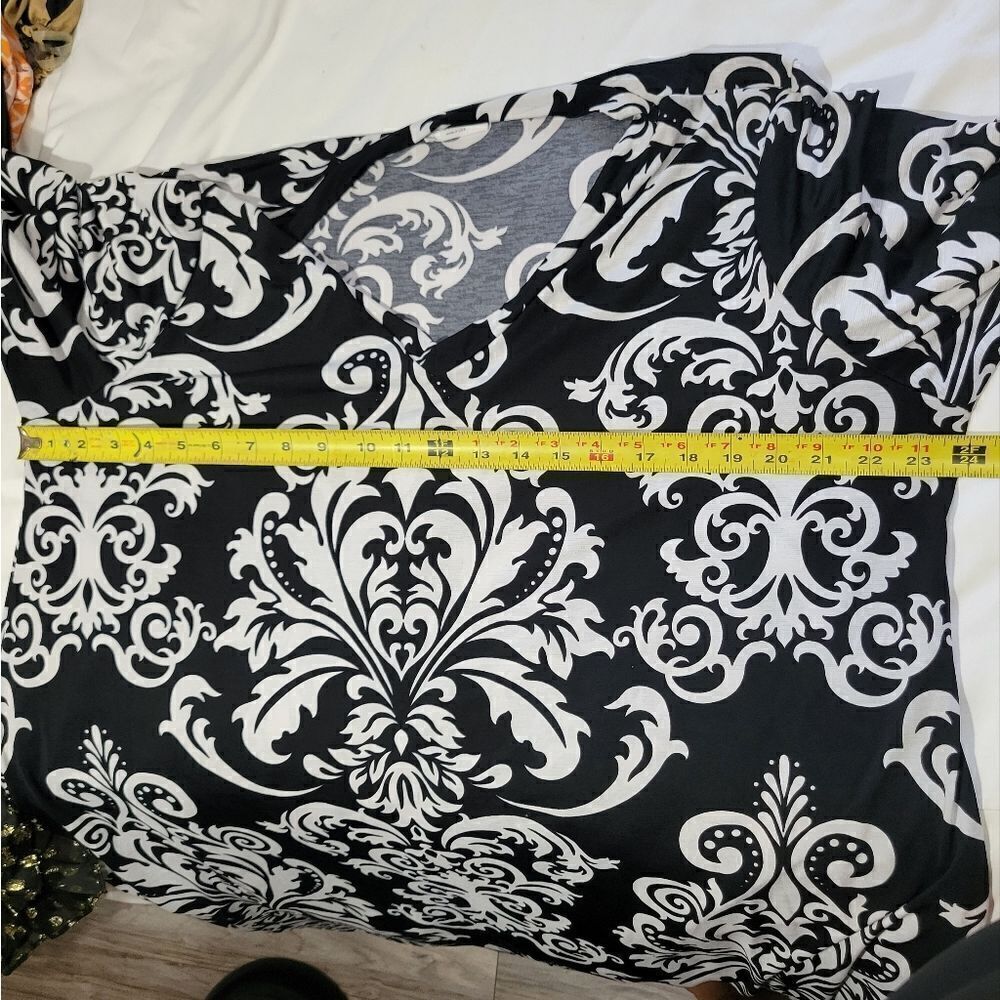 Chic soul Black and white paisley swing dress with pockets Sz XXL - Picture 10 of 11